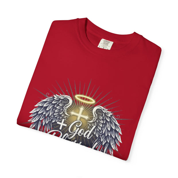 God Blessed Angel Wings T-Shirt | Halo Cross Religious Tee