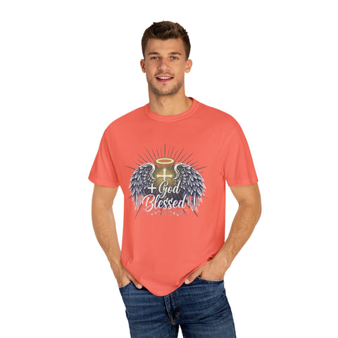 God Blessed Angel Wings T-Shirt | Halo Cross Religious Tee