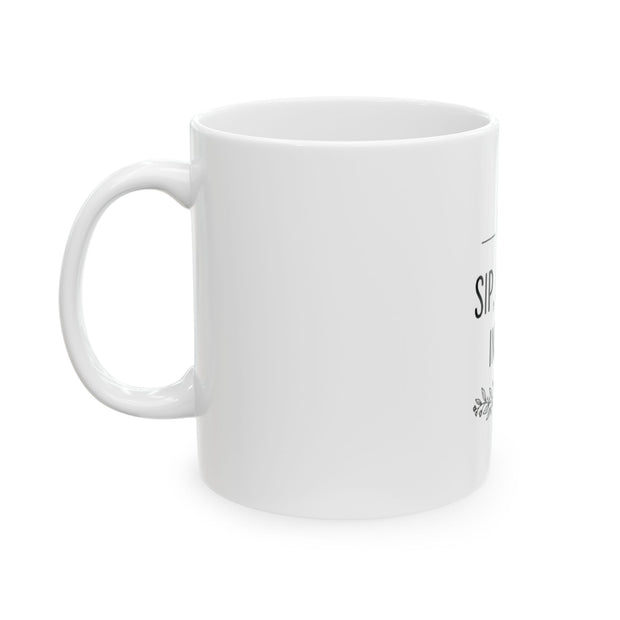 Inspirational Ceramic Mug - "Sip, Dream, Inspire" Coffee Cup (11oz & 15oz)