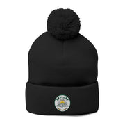 Daisy Patch Pom-Pom Knit Cap | Embroidered Beanie