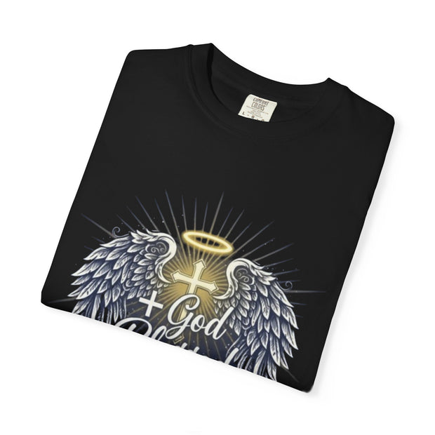 God Blessed Angel Wings T-Shirt | Halo Cross Religious Tee