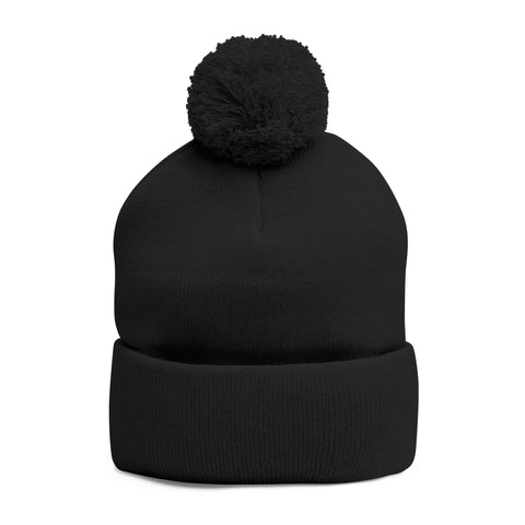 Daisy Patch Pom-Pom Knit Cap | Embroidered Beanie