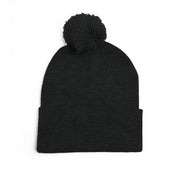 Daisy Patch Pom-Pom Knit Cap | Embroidered Beanie