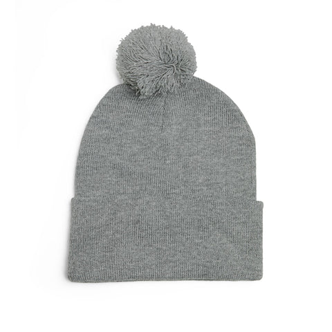 Daisy Patch Pom-Pom Knit Cap | Embroidered Beanie