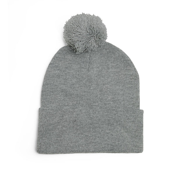 Daisy Patch Pom-Pom Knit Cap | Embroidered Beanie