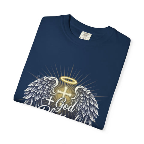 God Blessed Angel Wings T-Shirt | Halo Cross Religious Tee
