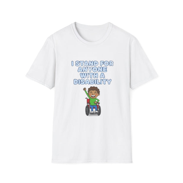I Stand For Anyone With A Disability T-Shirt | Wheelchair Pride, Inclusive Kids Tee
