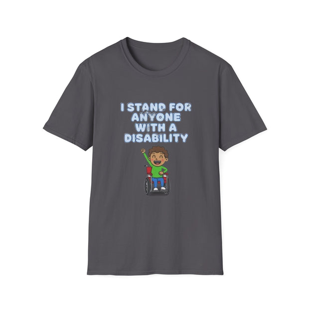 I Stand For Anyone With A Disability T-Shirt | Wheelchair Pride, Inclusive Kids Tee